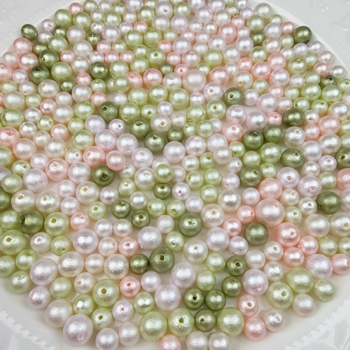 0 0今日新作 コットンガラスパール混ぜ-柔らかいオレンジピンク(0120)