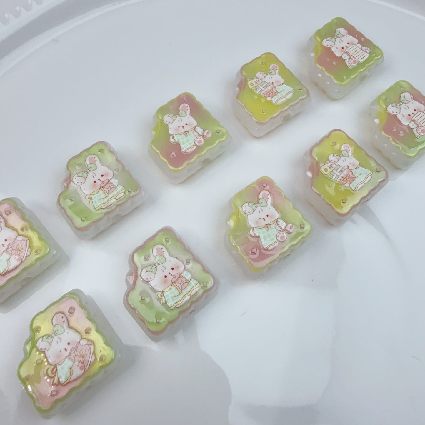 0 0今日新作 うさぎ四角クッキー(0424)