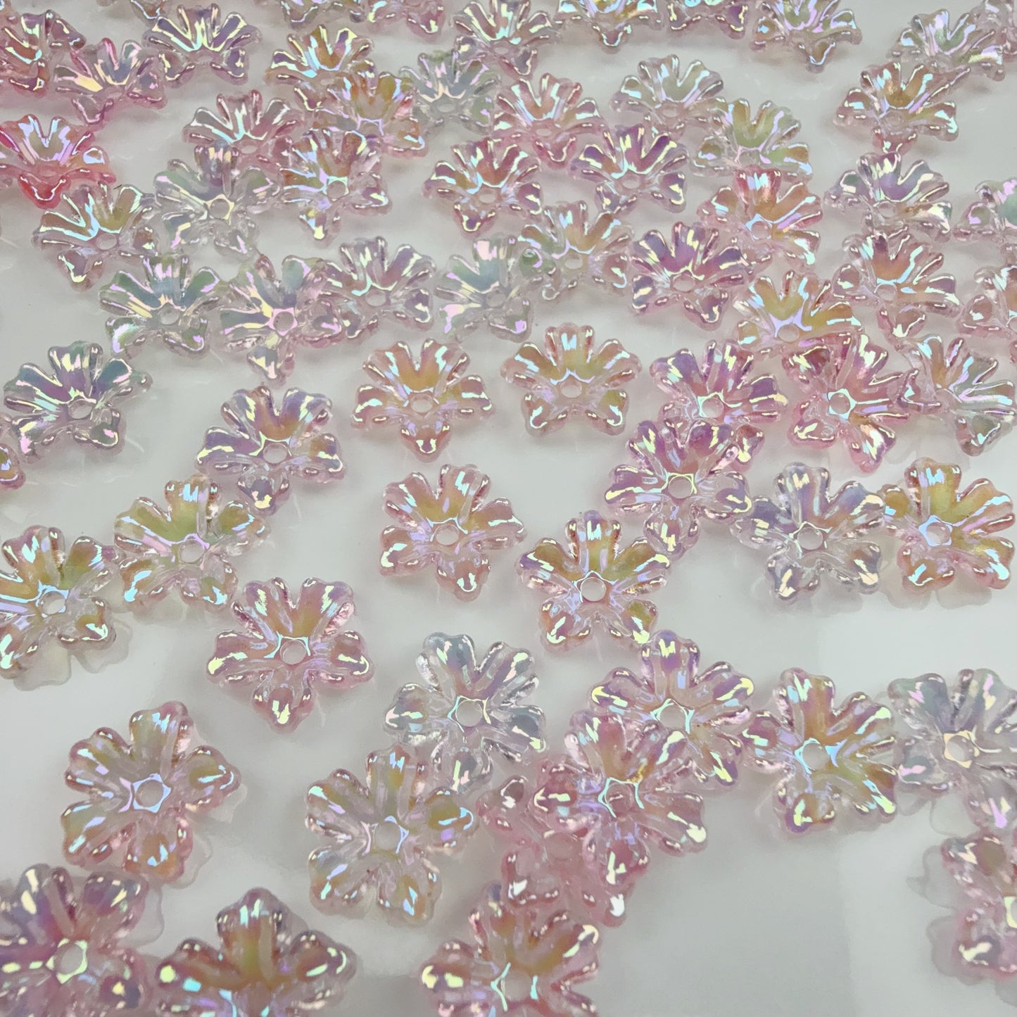 0 0今日新作 ツヤツヤメッキピンクお花 (0226)