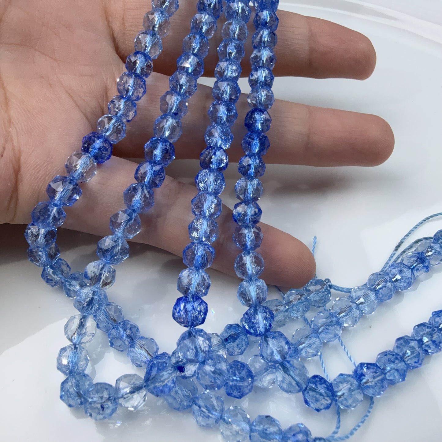 0 0今日新作 花ボールカット6ミリ-超クリア単色(0909)