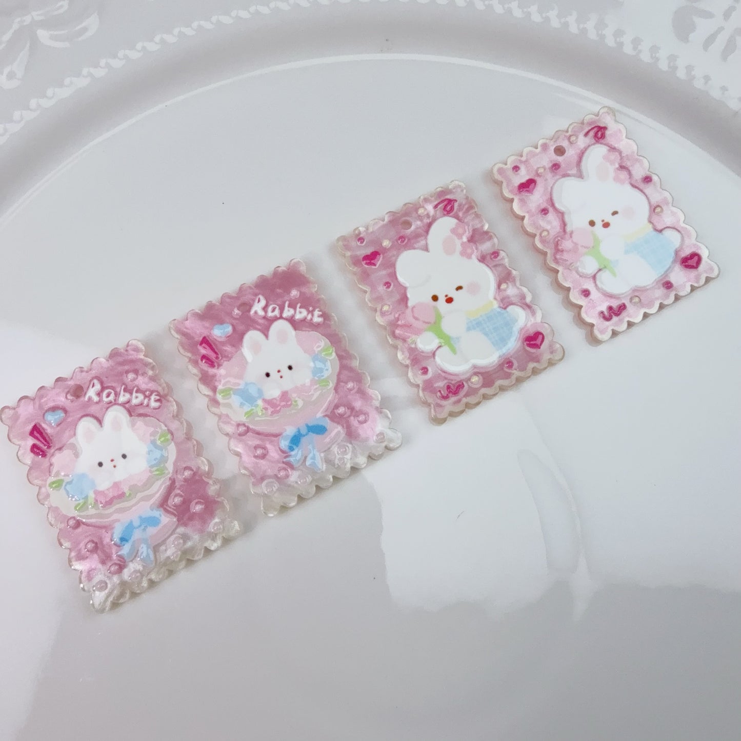 0 0今日新作 うさぎピンクプレート(0505)