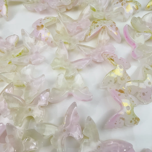 0 0今日新作 ガラスビーズ-蝶々(0307)