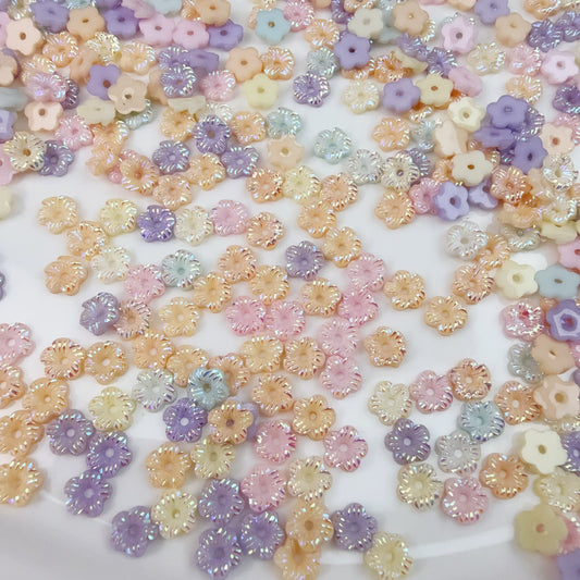 0 0今日新作 穴付き薔薇-8ミリ 樹脂 カラー夜光効果 色チェンジ(0524)