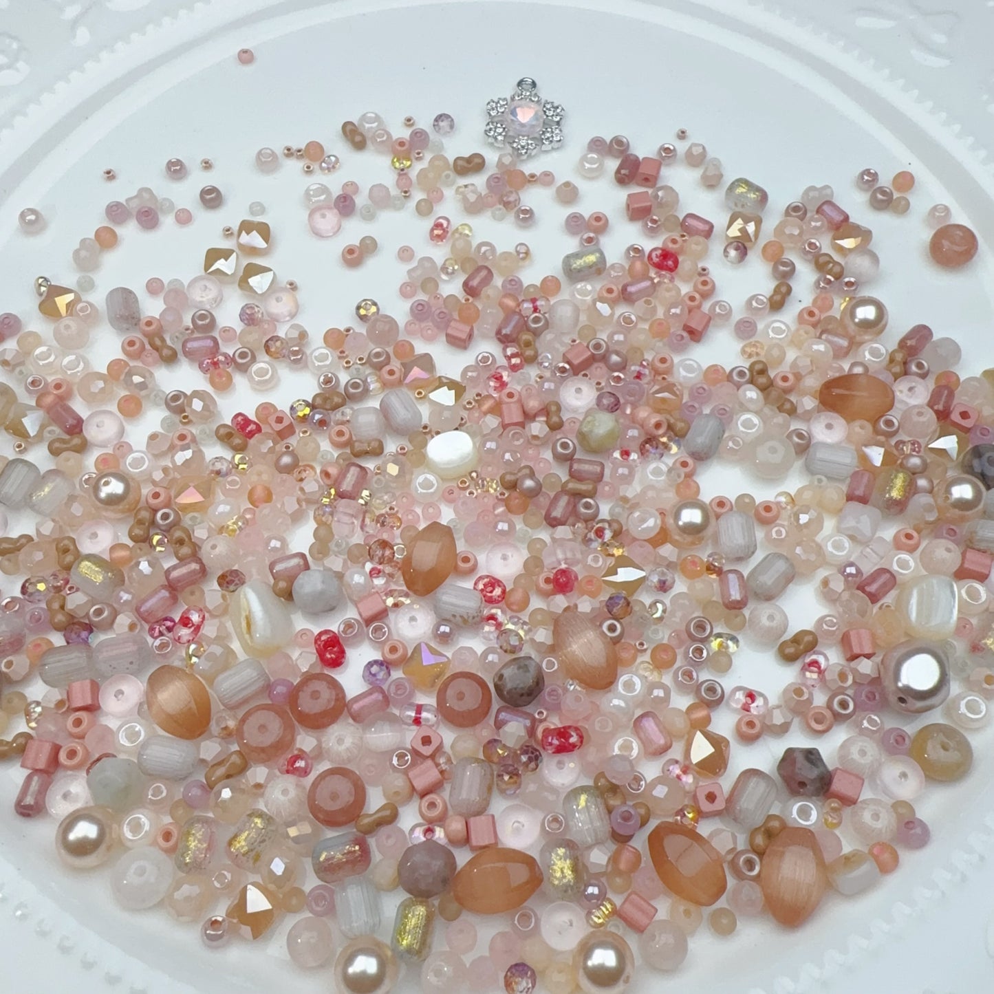 5-S Orange pink mixed small beads (0227)