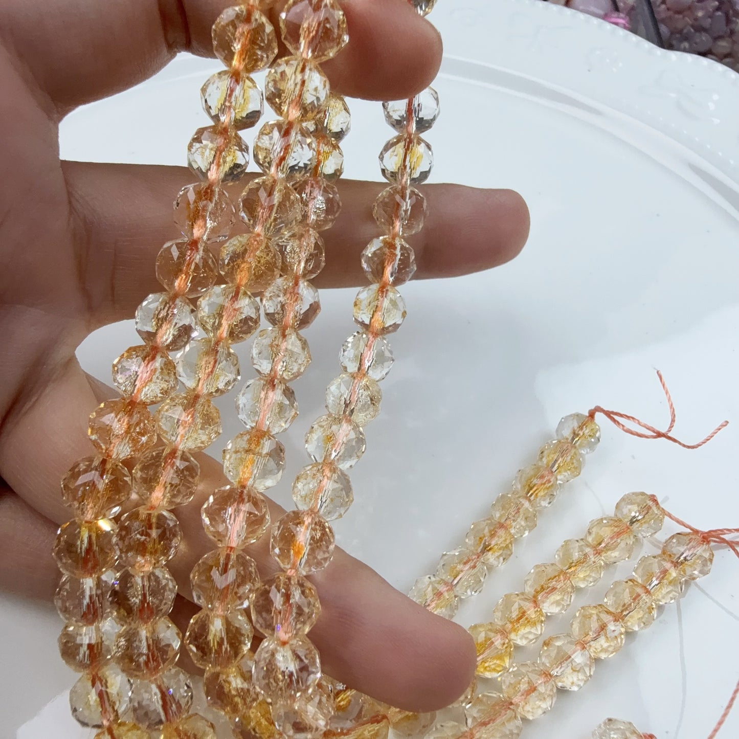 0 0今日新作 花ボールカット-超クリア単色8ミリ(0906)