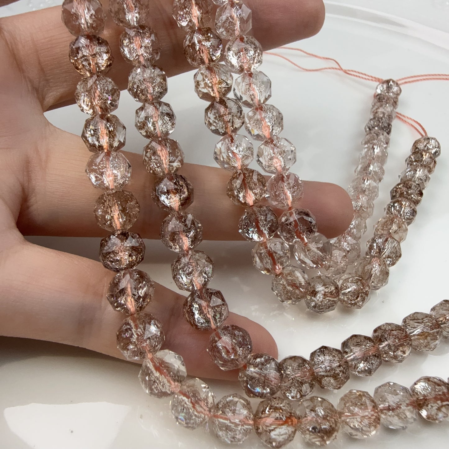 0 0今日新作 花ボールカット2-超クリア単色8ミリ(0909)