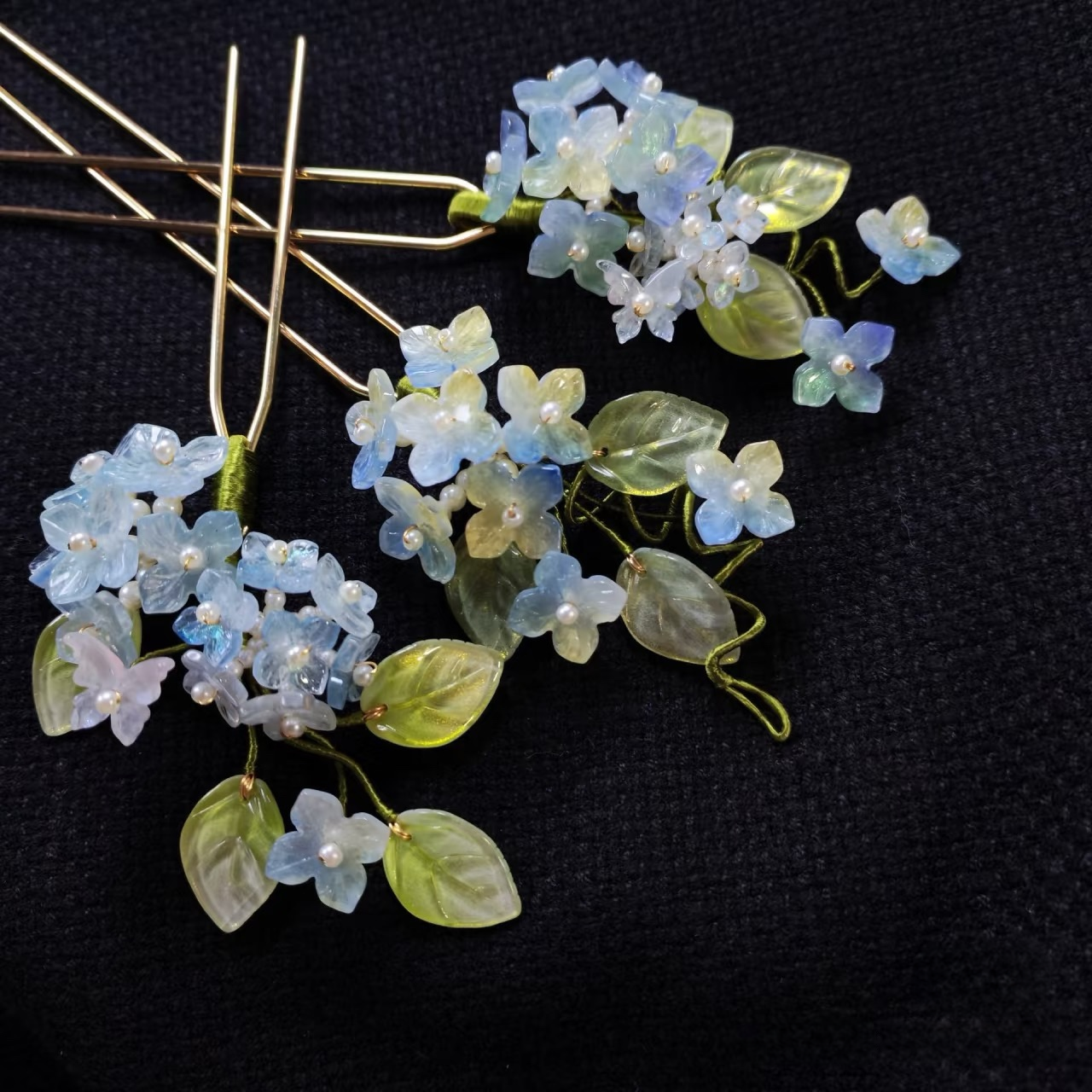 0 0今日新作 ガラスビーズ-4片花14ミリ(0108)