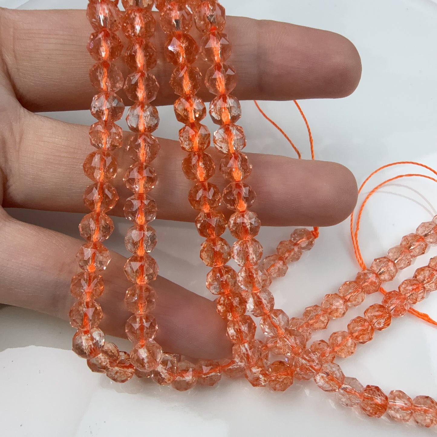 0 0今日新作 花ボールカット6ミリ-超クリア単色(0909)