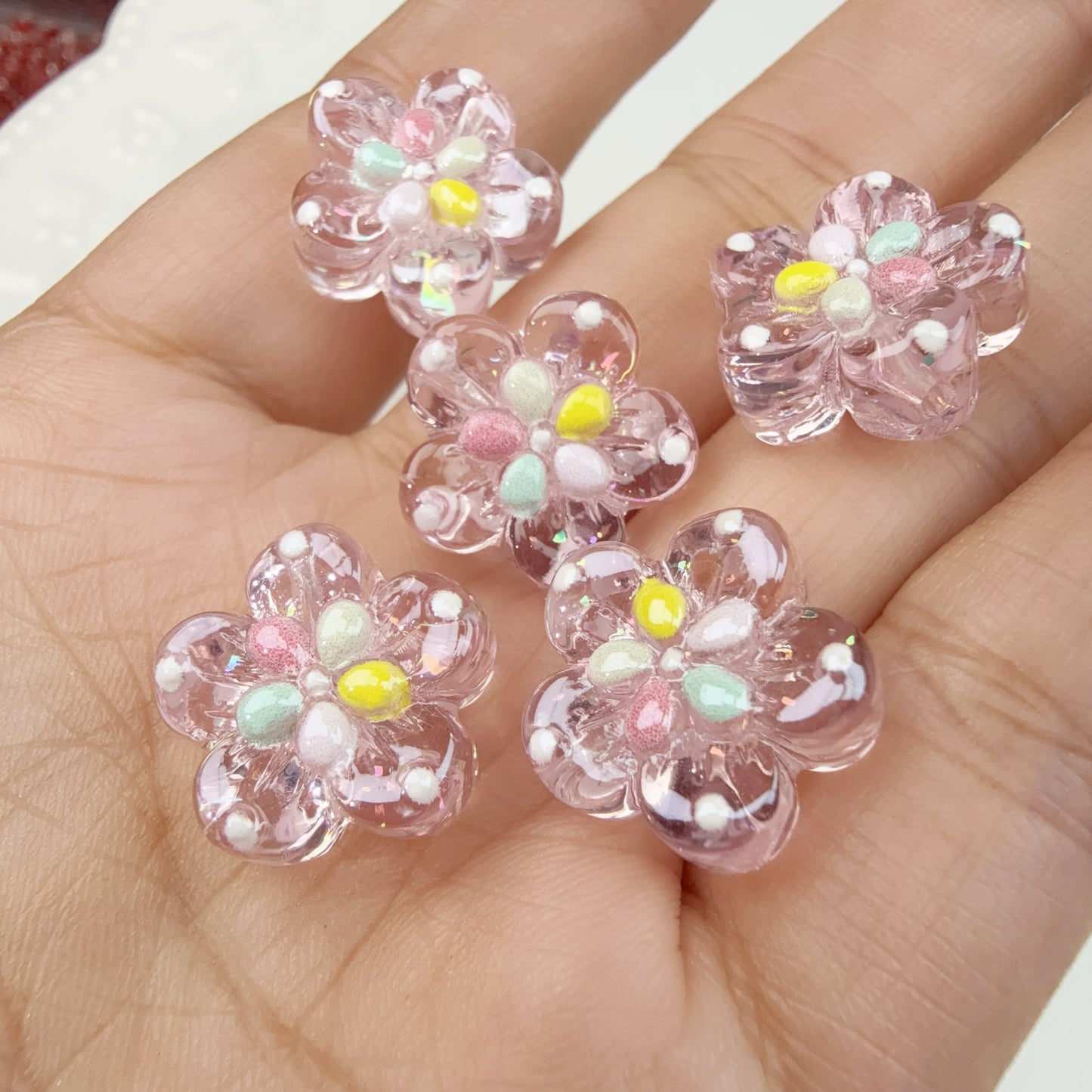 0 0今日新作 カラー芯のお花(0124)