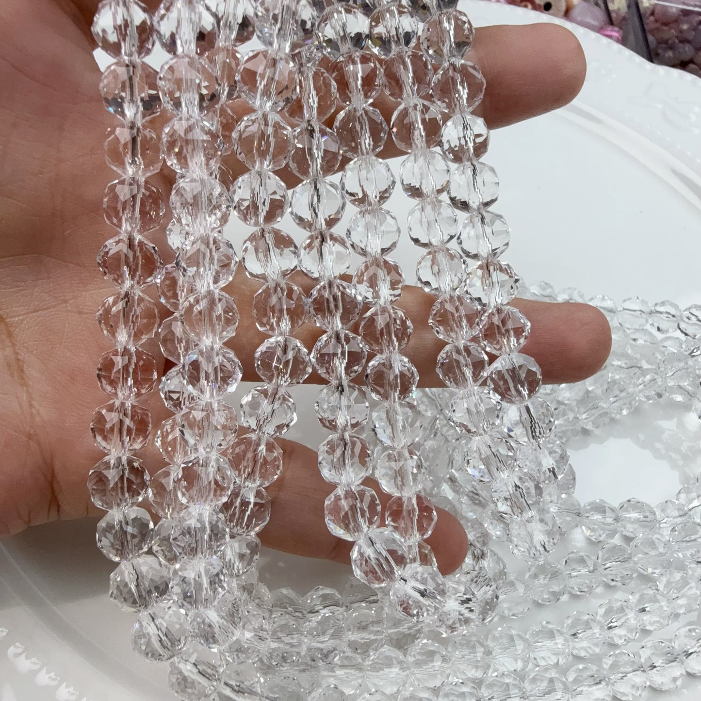 0 0今日新作 花ボールカット-超クリア単色8ミリ(0906)