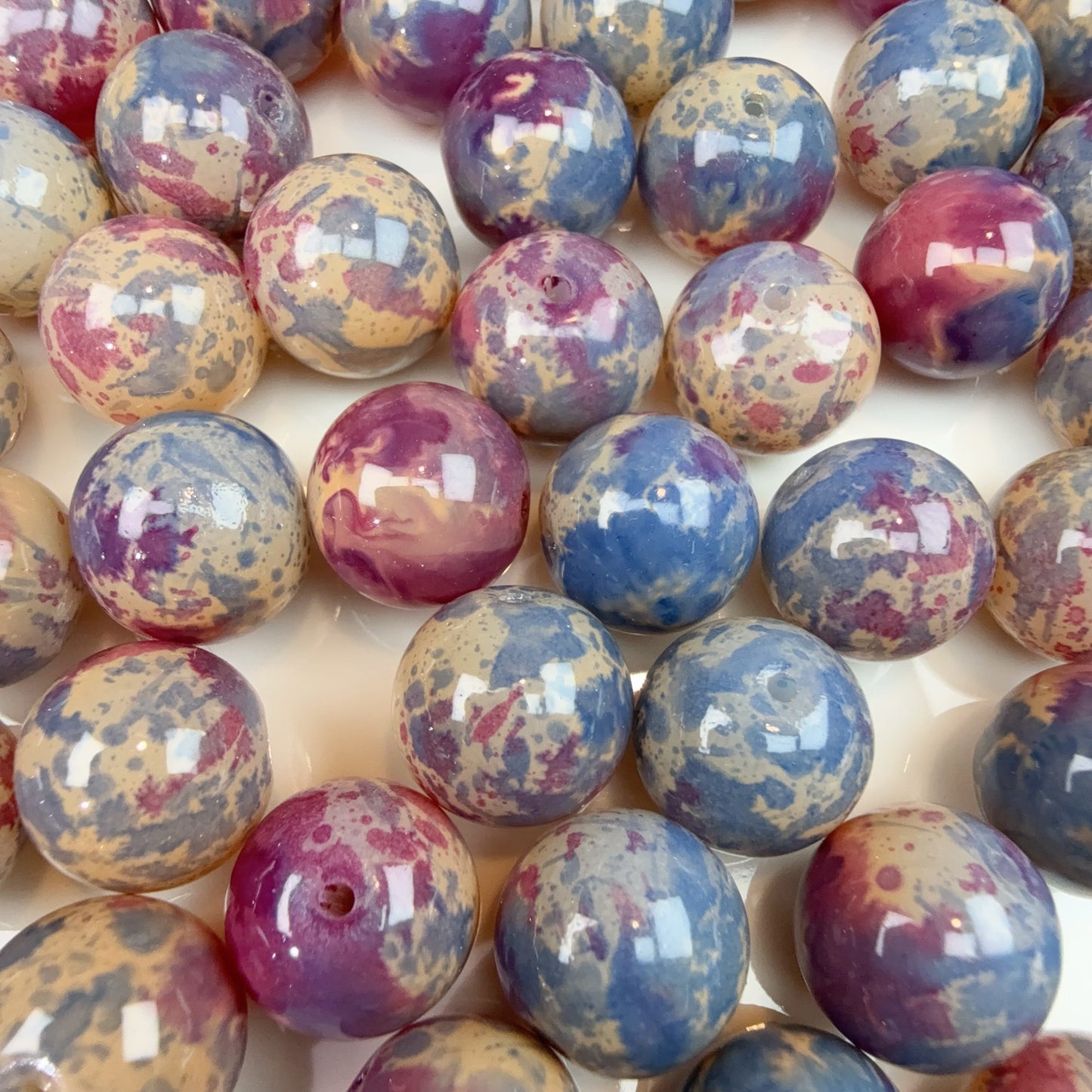 0 0今日新作  幻の花  ガラスビーズ−14ミリ(1012)