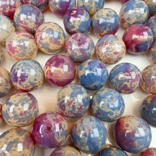0 0今日新作  幻の花  ガラスビーズ−14ミリ(1012)