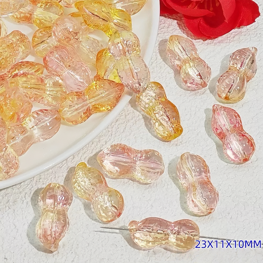 0 0今日新作 ピーナッツ ガラスビーズ(1222)