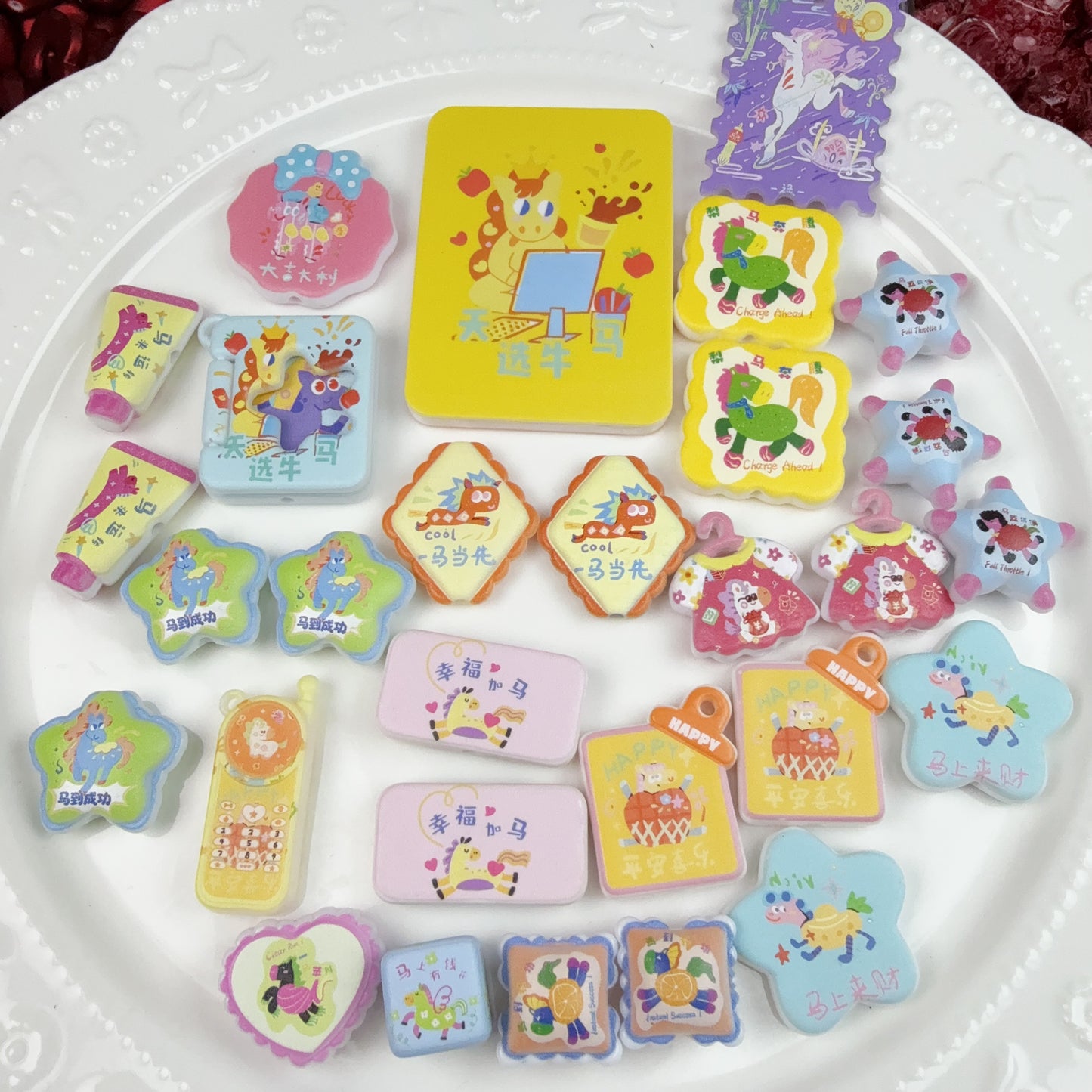 0 0今日新作 馬 アクリル混ぜ(1222)