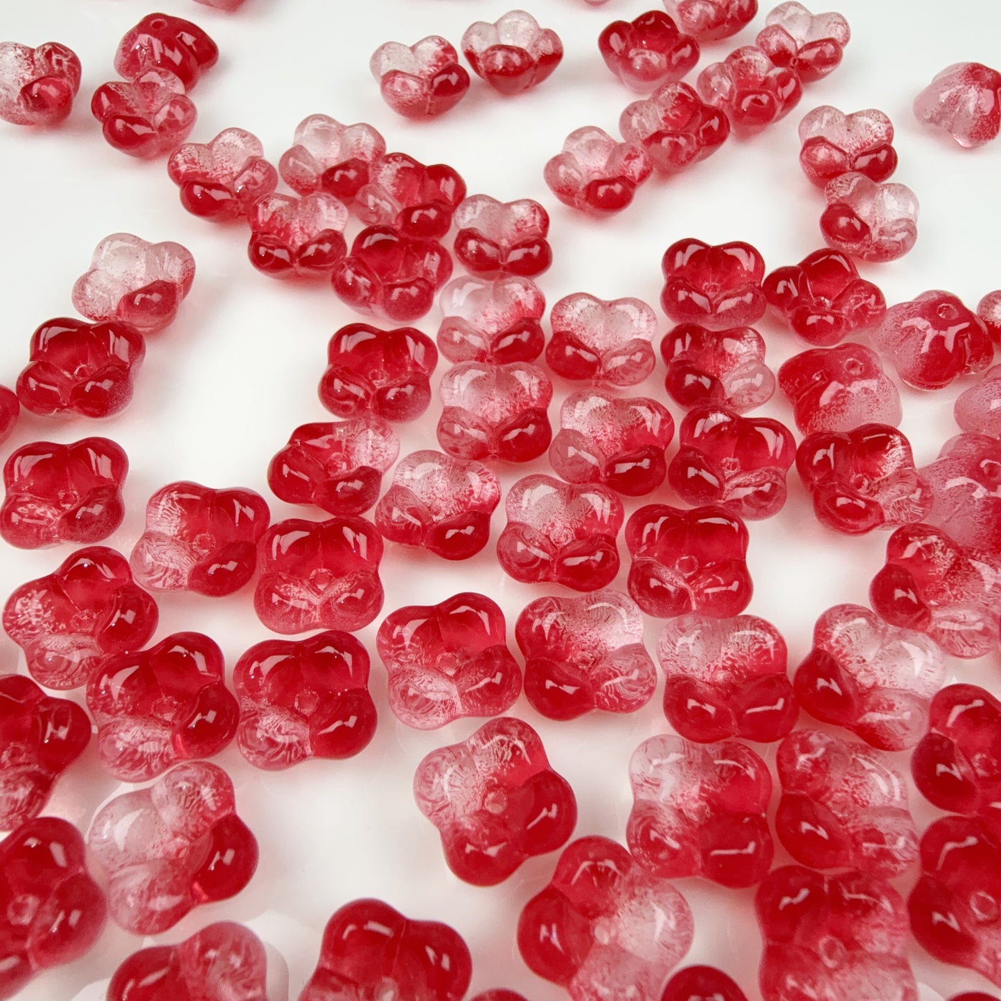 0 0今日新作 クリアガラスビーズ-ぷっくり金木犀(0113)