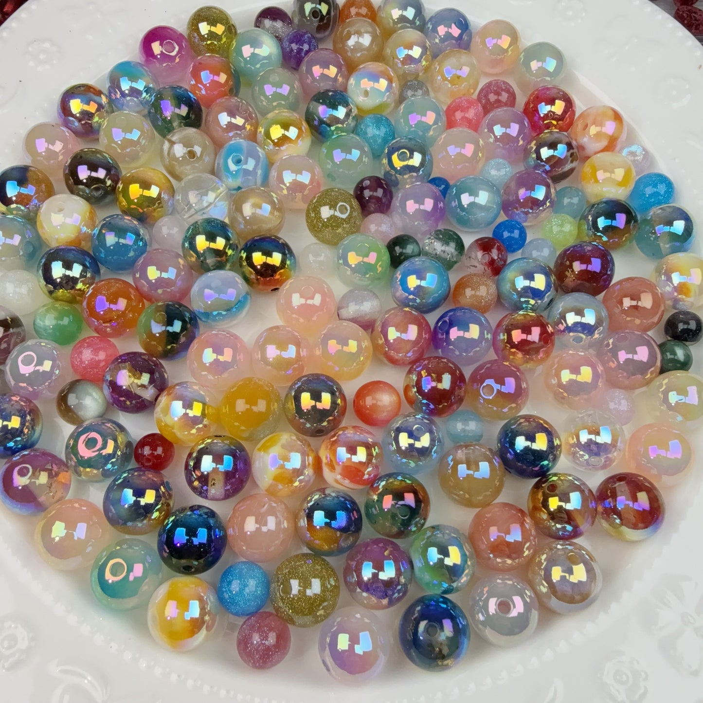 0 0今日新作 光学メッキ樹脂ビーズ混ぜ 大容量 大セール(0223)