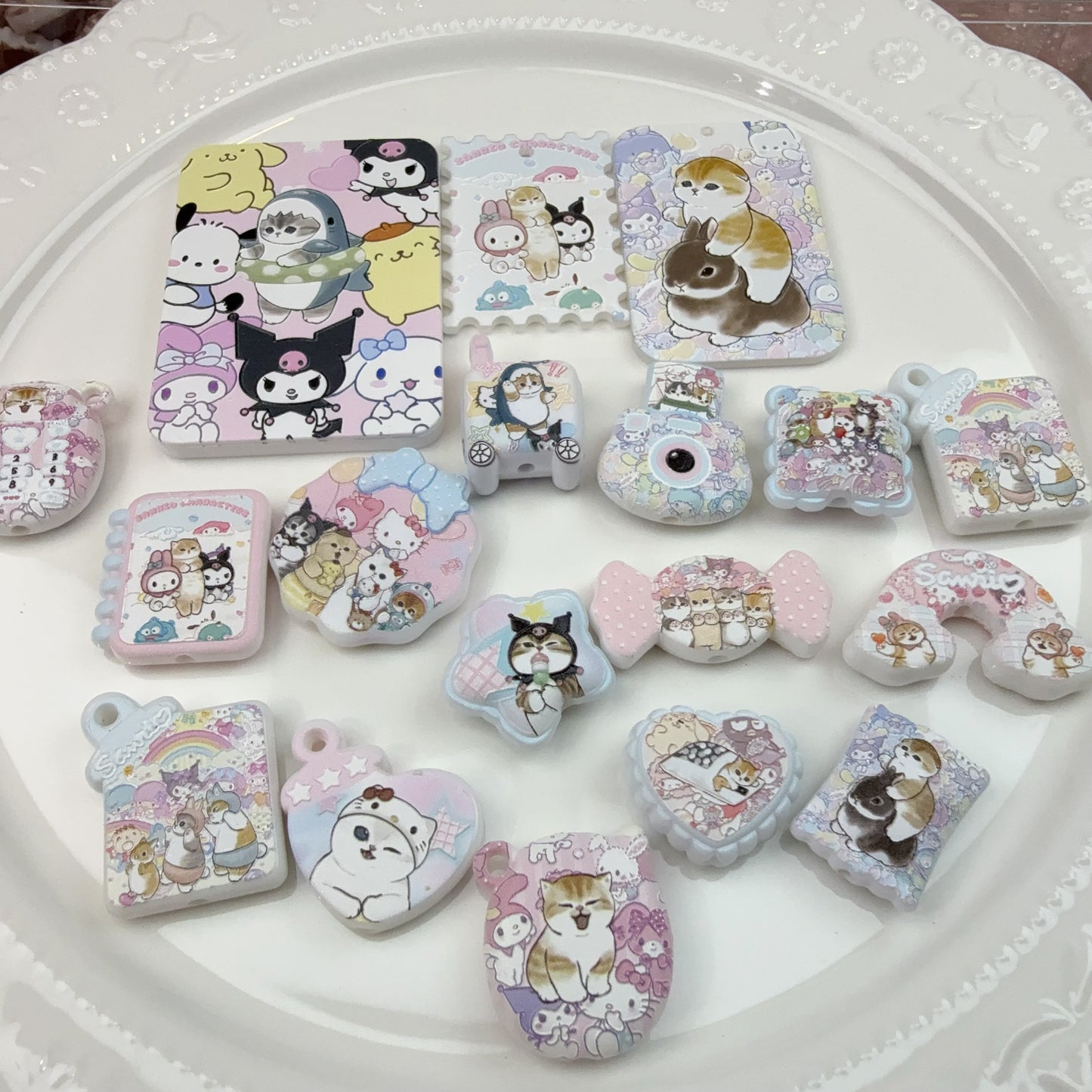 0 0今日新作  サメ猫＆リオ 浮彫 アクリル混ぜ(1024)