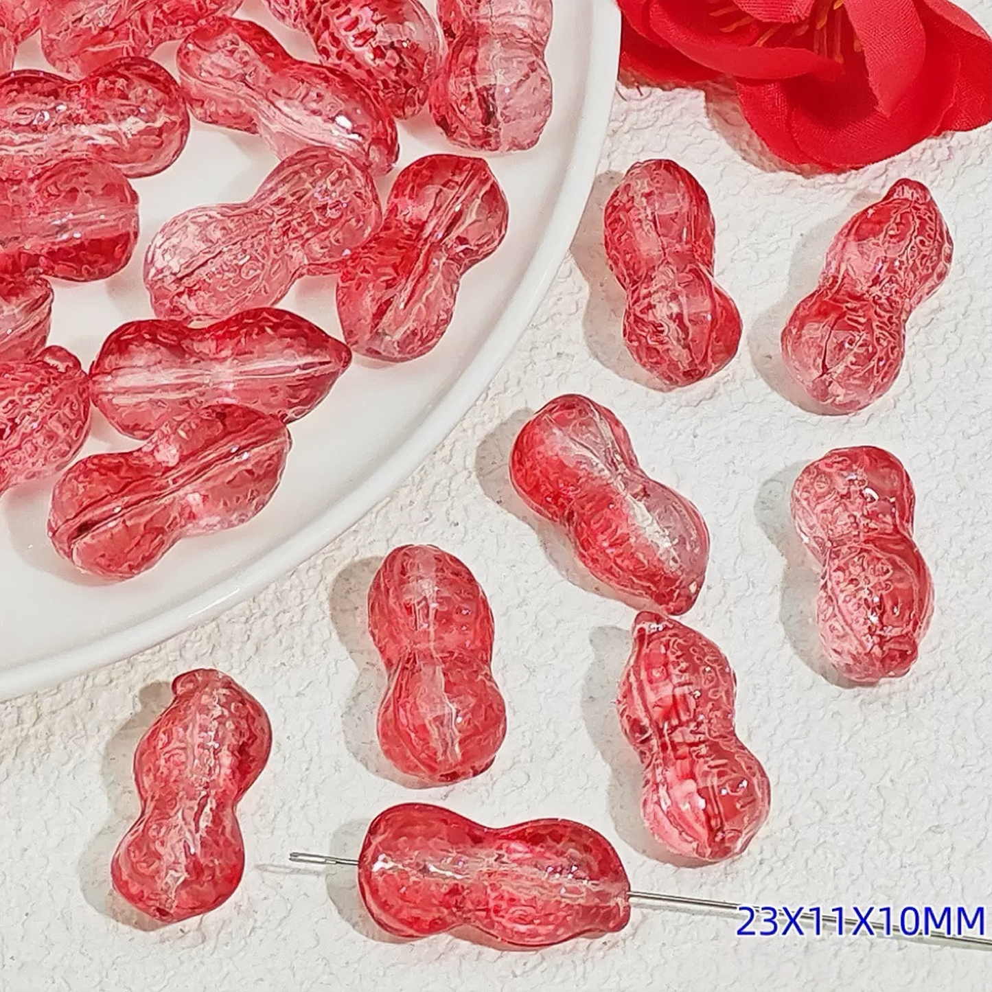 0 0今日新作 ピーナッツ ガラスビーズ(1222)