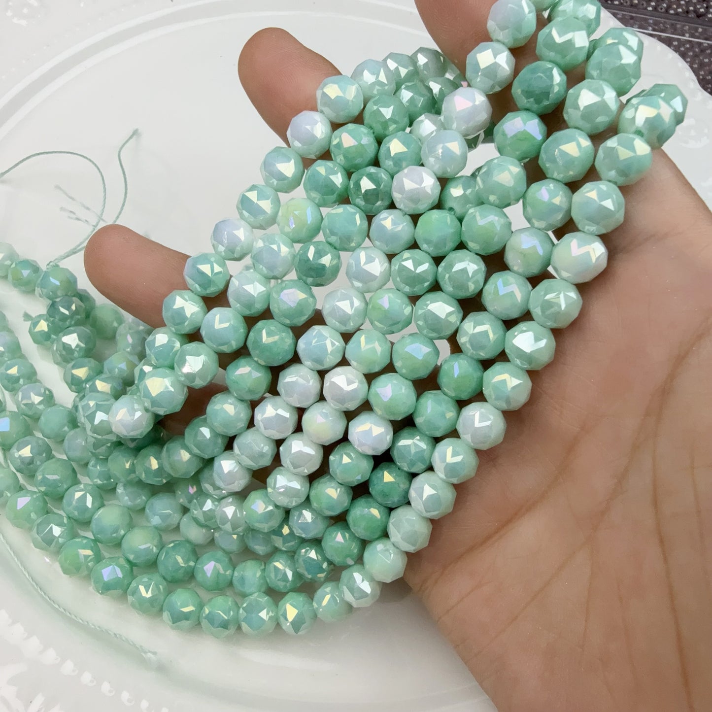 0 0今日新色メッキ磁器色グラデーションカット8mm(0516)