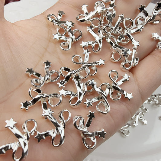 0 0今日新作 合金 紐星リボンー金銀(0102)