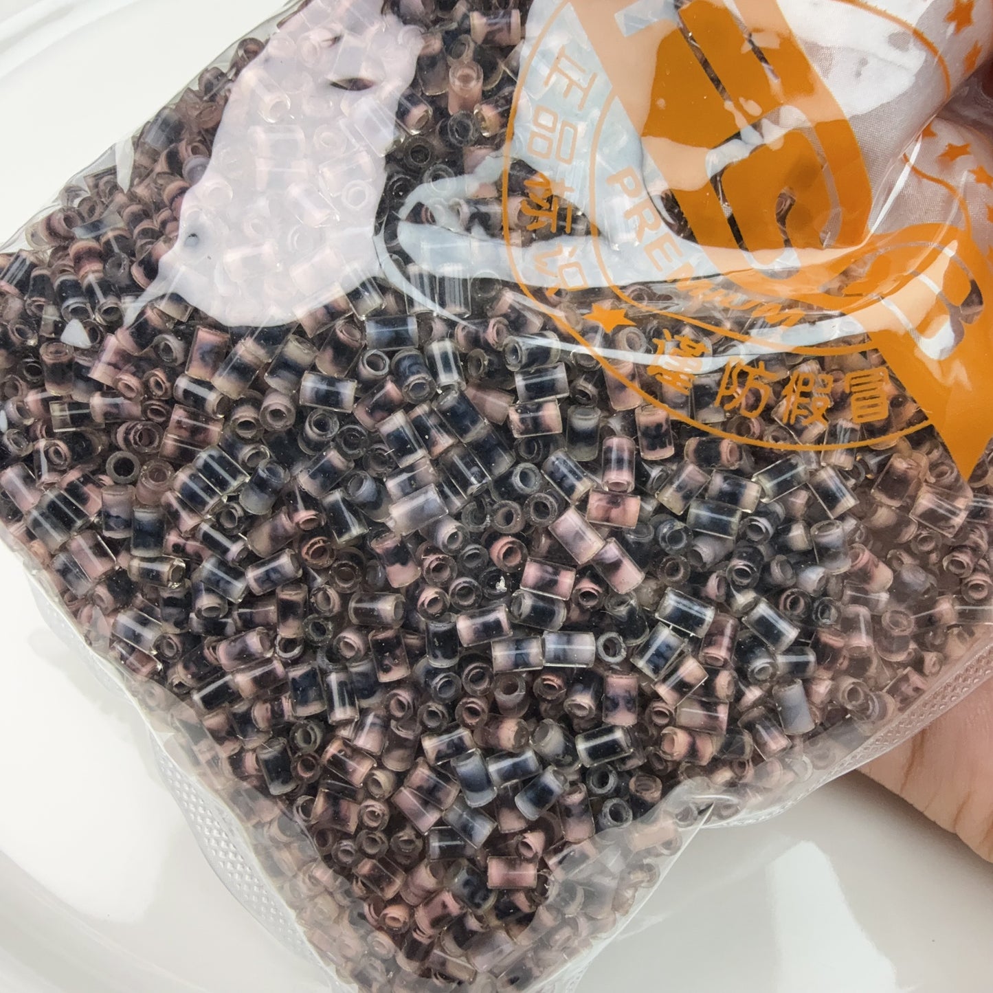 0 0今日新作 水墨画チューブ 3.8mmガラスビーズ(0709)