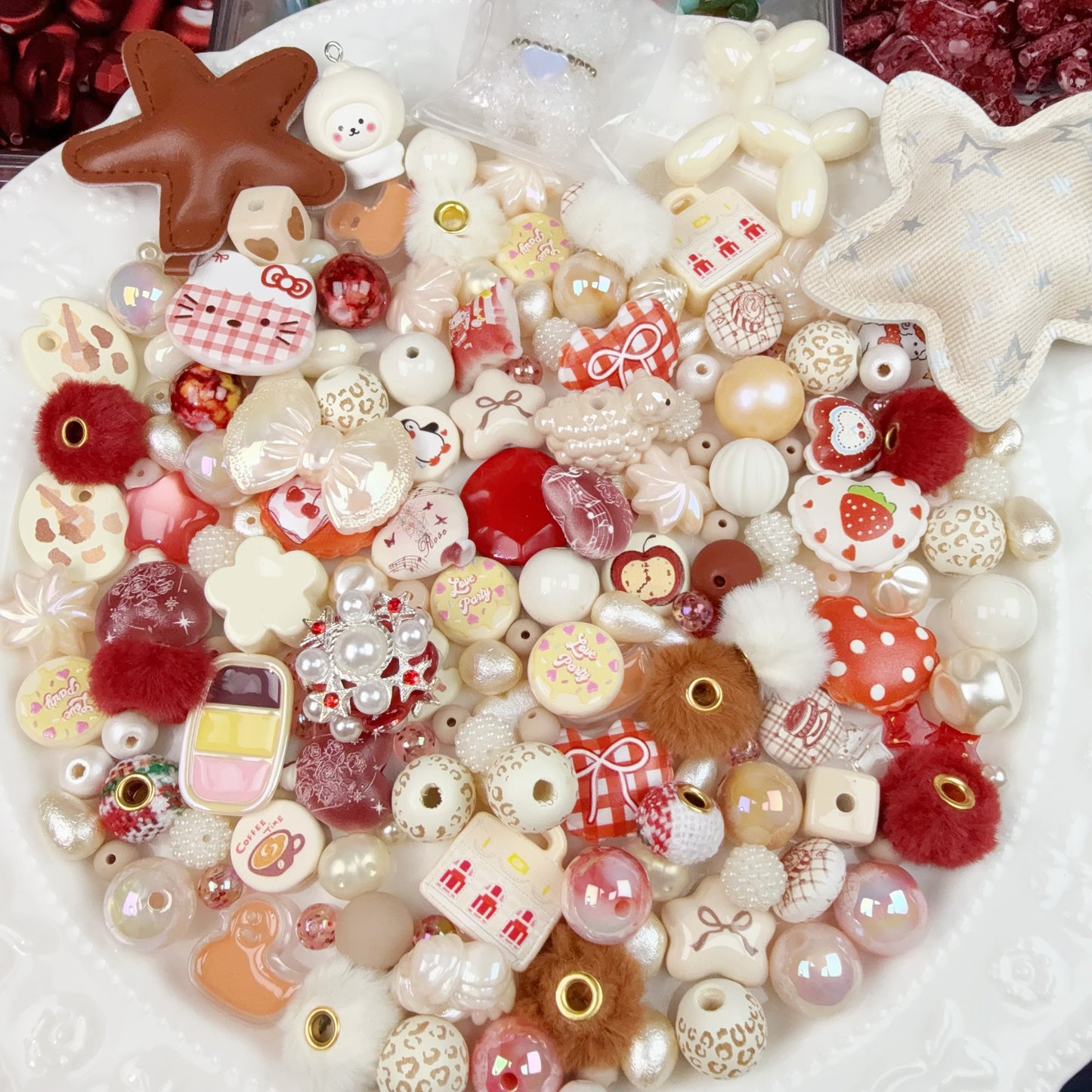 0 0今日新作 紅白 アクリル混ぜ(1219)