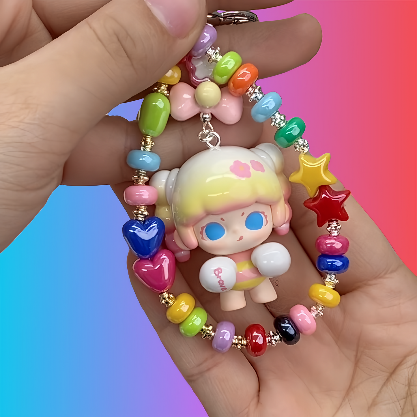 0 0今日新作 ツヤツヤハート＆星＆算盤 夜光効果 アクリル（0104）