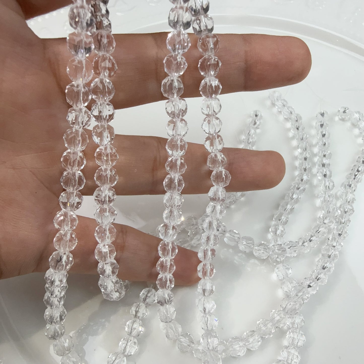 0 0今日新作 花ボールカット6ミリ-超クリア単色(0909)