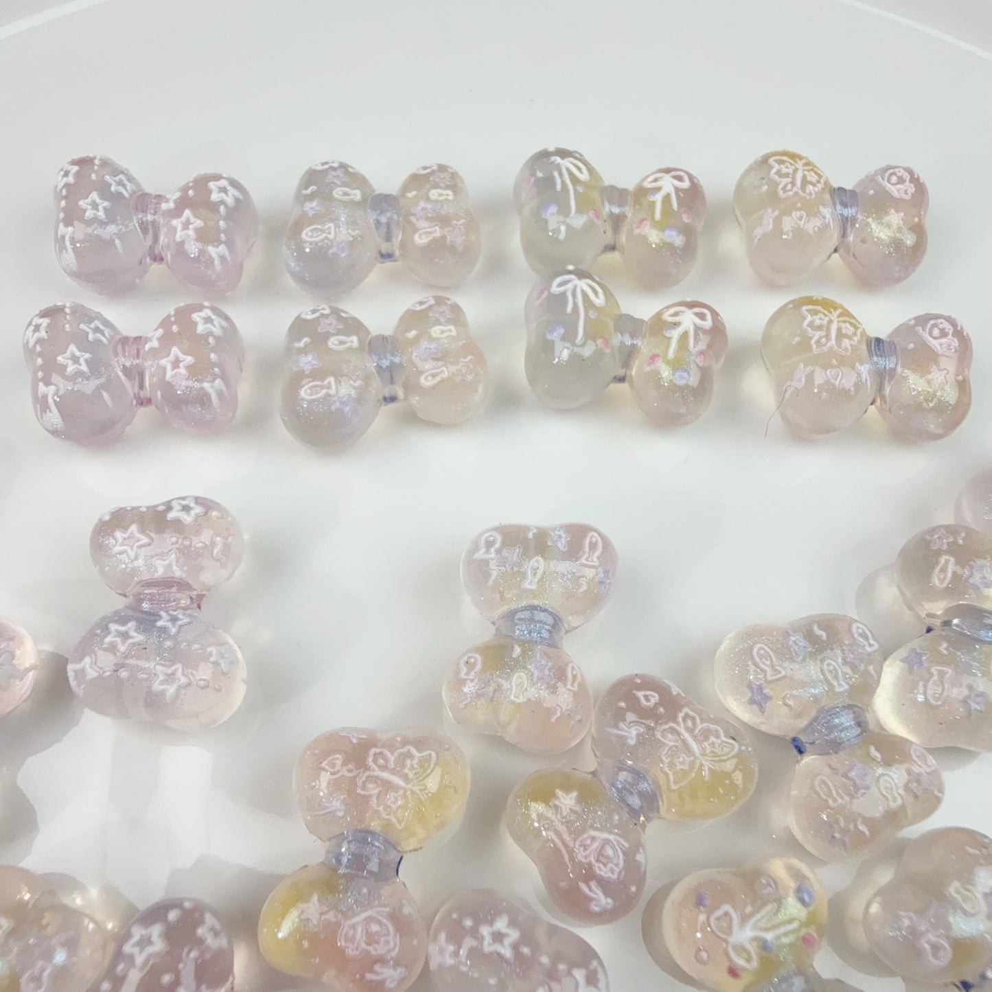 0 0今日新作  クリア丸々リボン 夜光効果(0327)