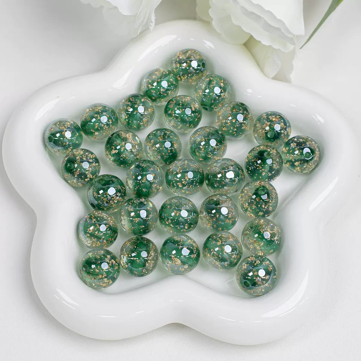 0 0今日新作 金箔 染芯ビーズ（1130）