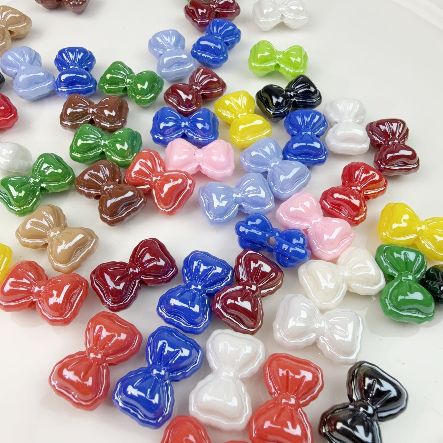 0 0今日新作 ツヤツヤぷっくりリボン アクリル（0126）