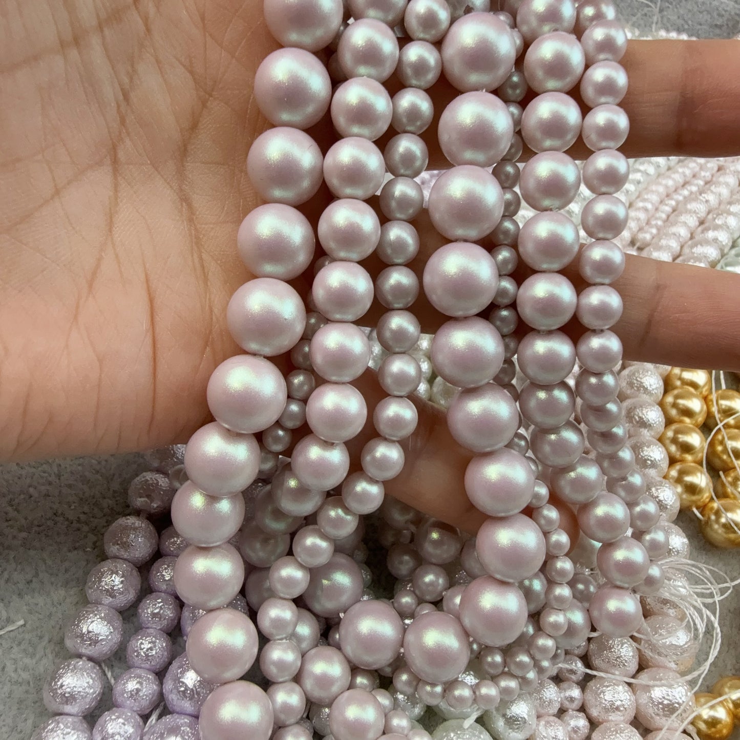 0 0今日新作 くすみ紫パールセット(1112)