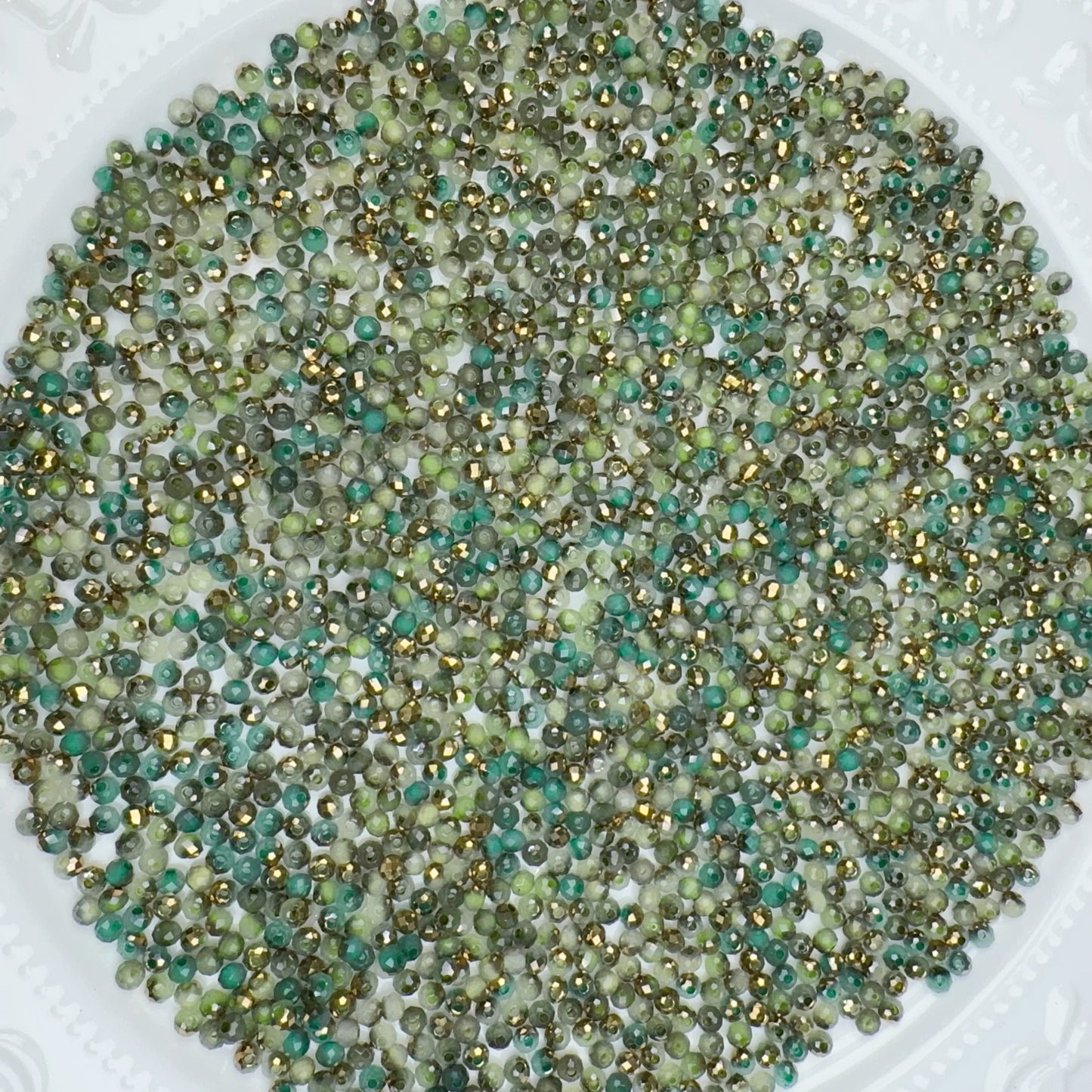 5-S Half gold half beads Bodan cut small beads (0117)