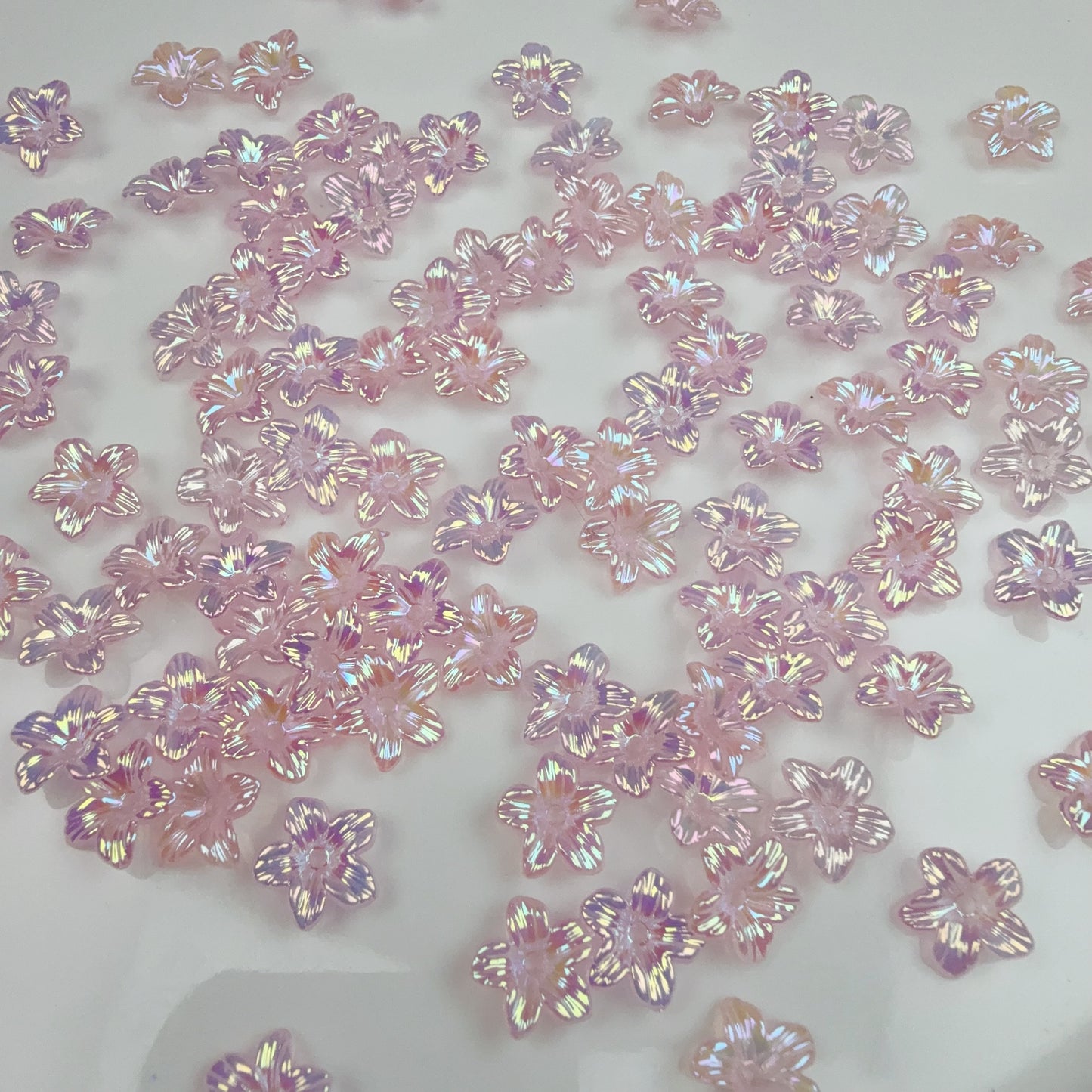 0 0今日新作 ツヤツヤメッキピンクお花 (0226)