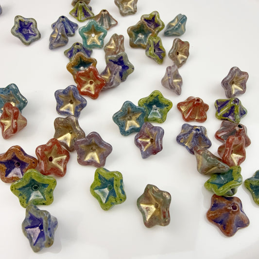 0 0今日新作 チェコビーズ-朝顔(0110)