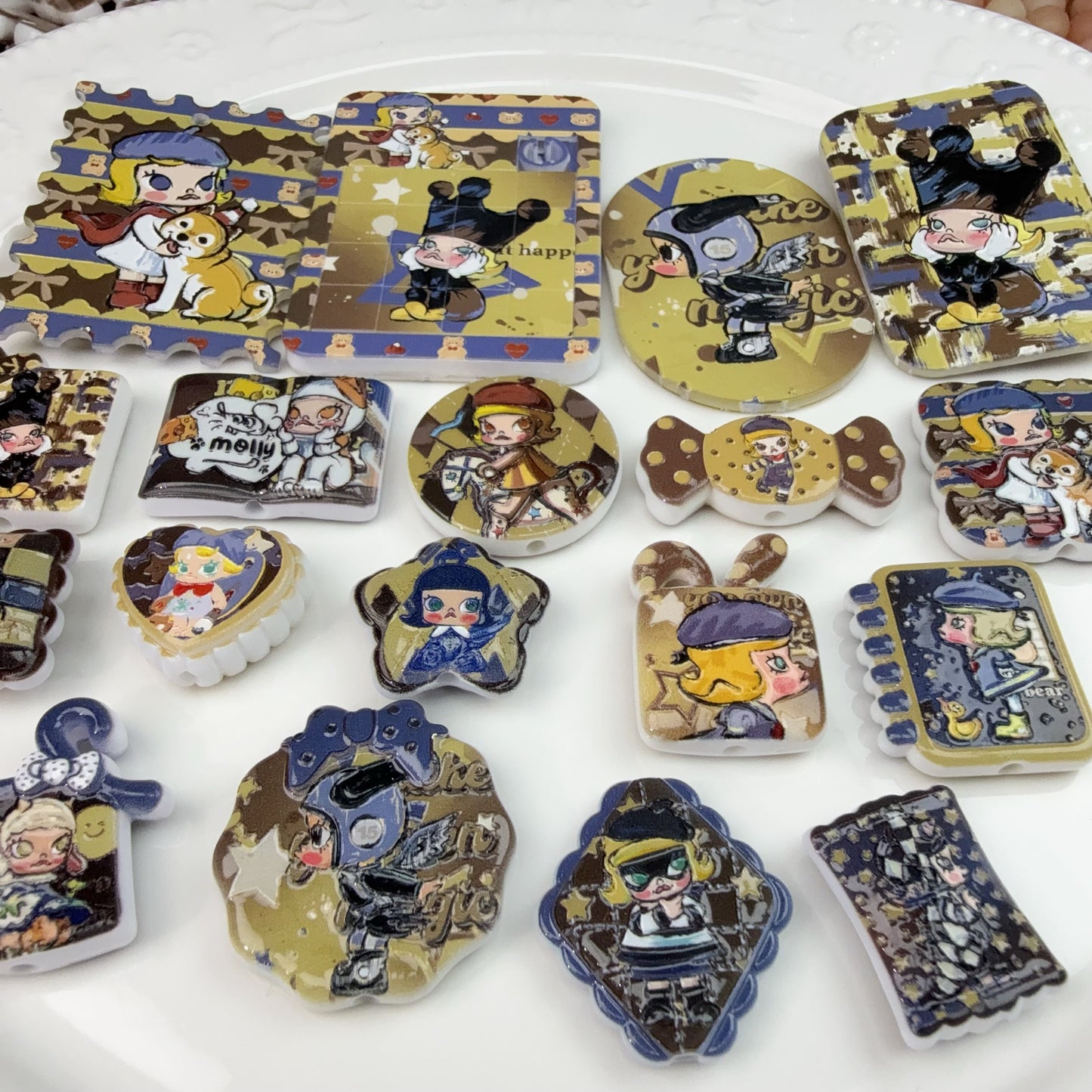 0 0今日新作 Molly 浮彫 アクリル混ぜ(1016)