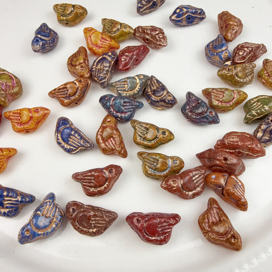 0 0今日新作 チェコビーズ-鳥(1225)