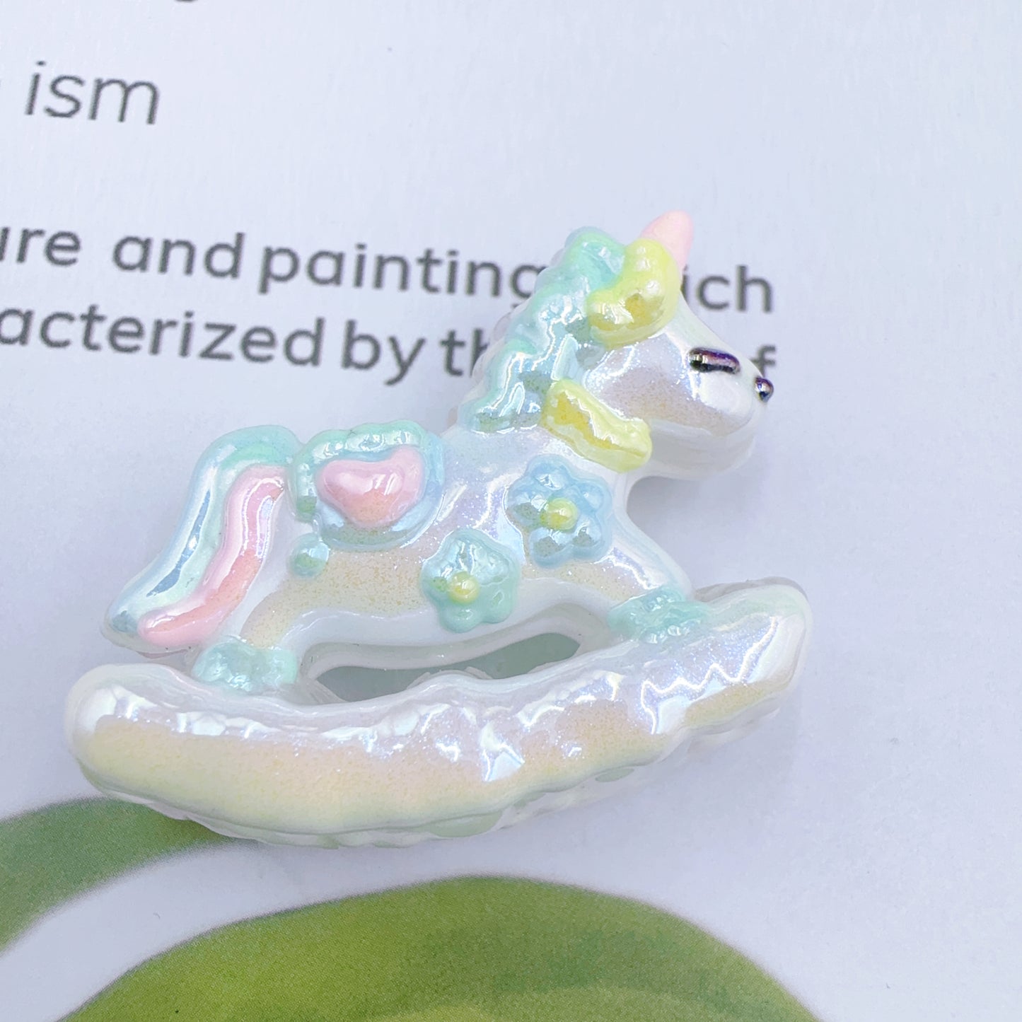 2-J 油絵手描きユニコーン 树脂（0606）