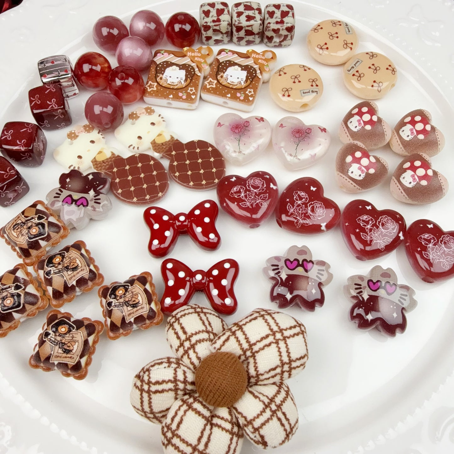 0 0今日新作 紅キティー アクリル混ぜ(0124)