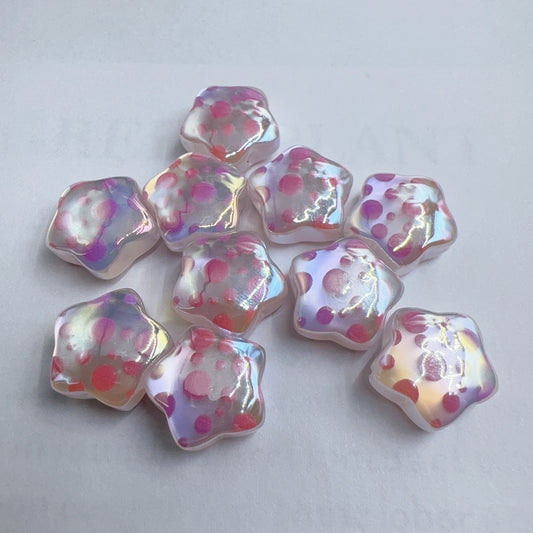 0 0今日新作 プリントされたキャットアイラウンドビーズ（0130）