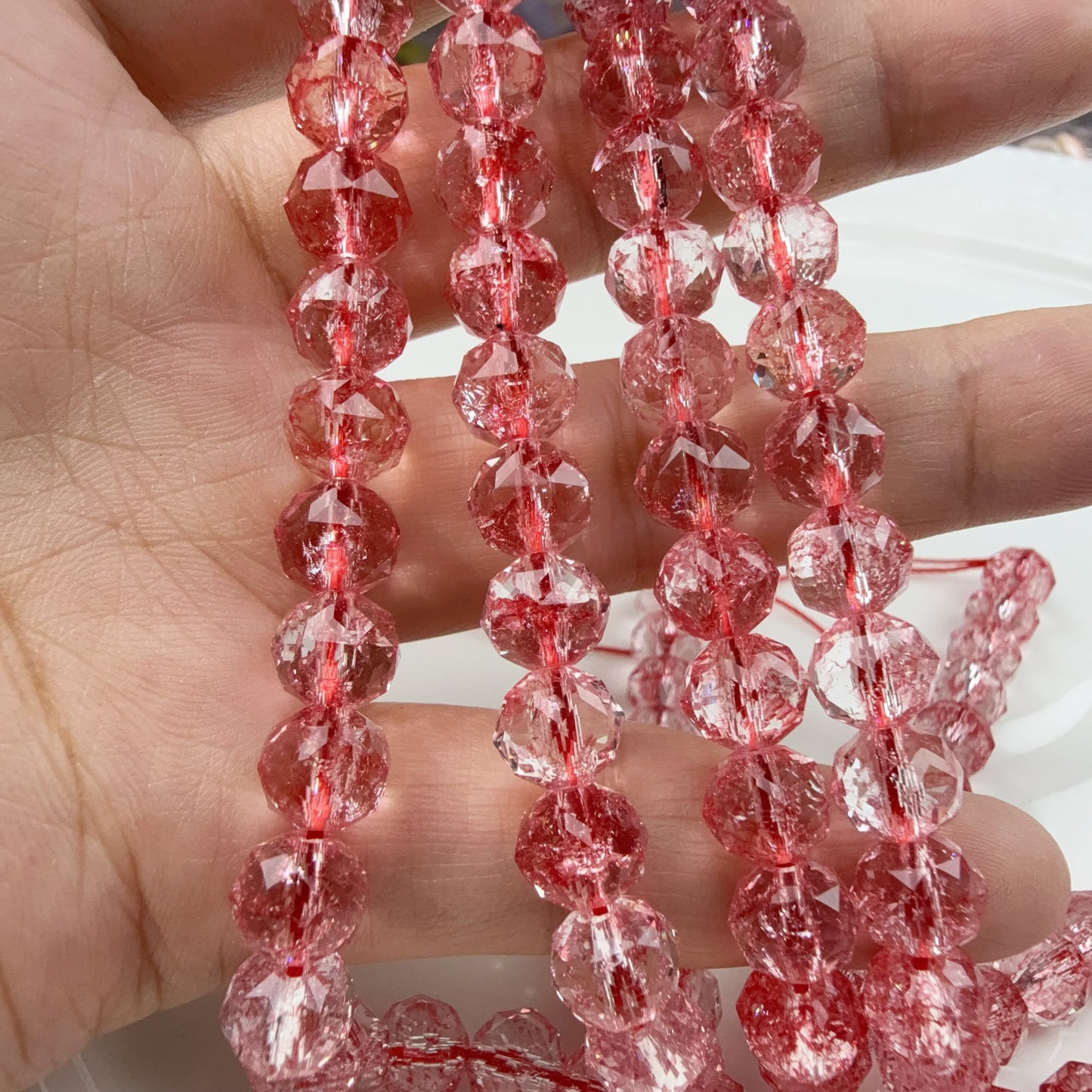 0 0今日新作 花ボールカット-超クリア単色8ミリ(0906)