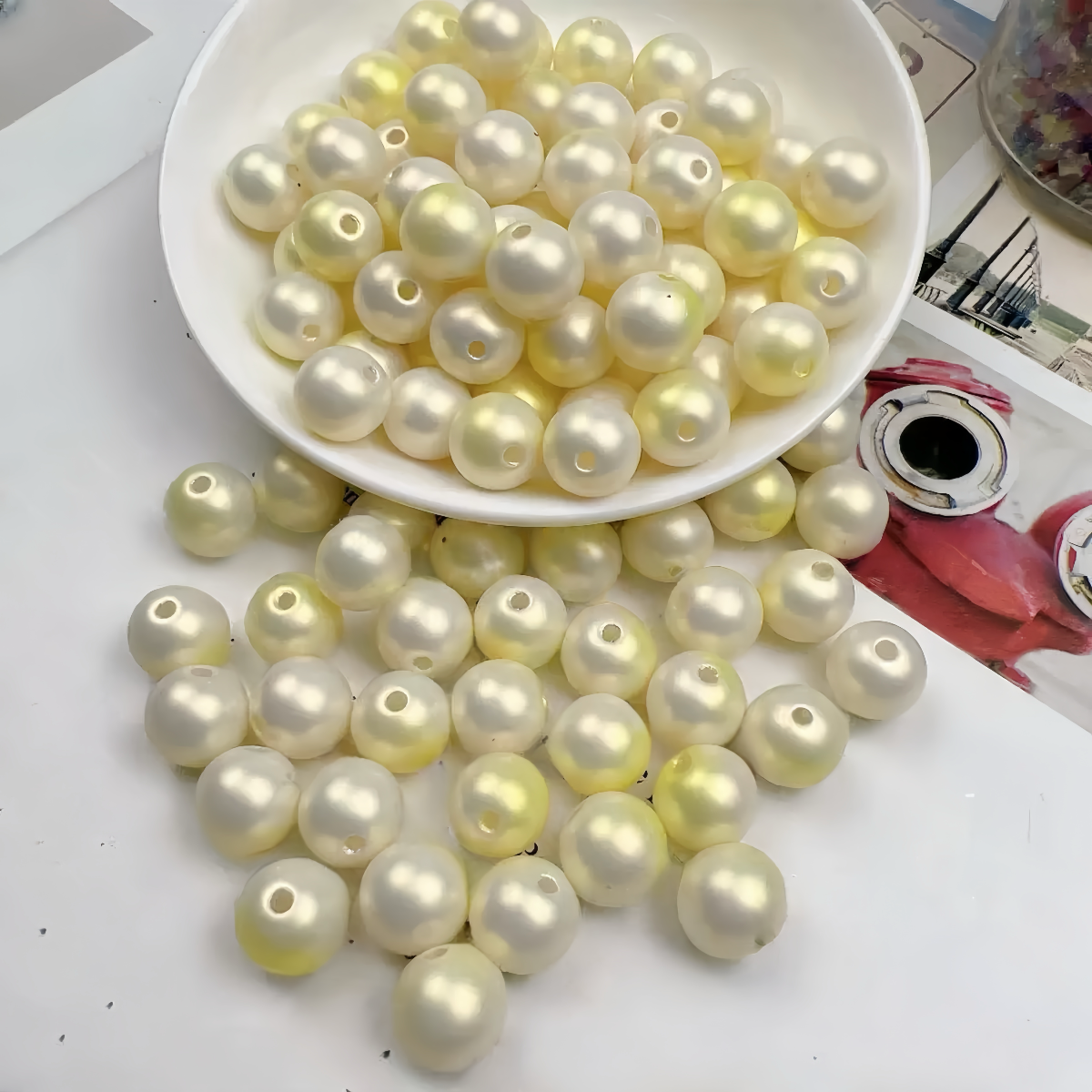 0 0今日新作 グラデーションパール色ビーズ-8ミリ(0601)