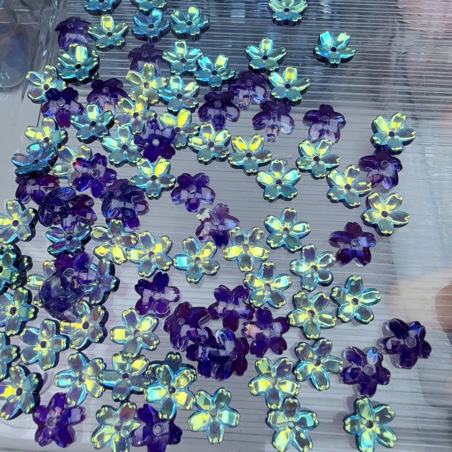 0 0今日新作 単色ツヤツヤメッキガラス桜(0929)