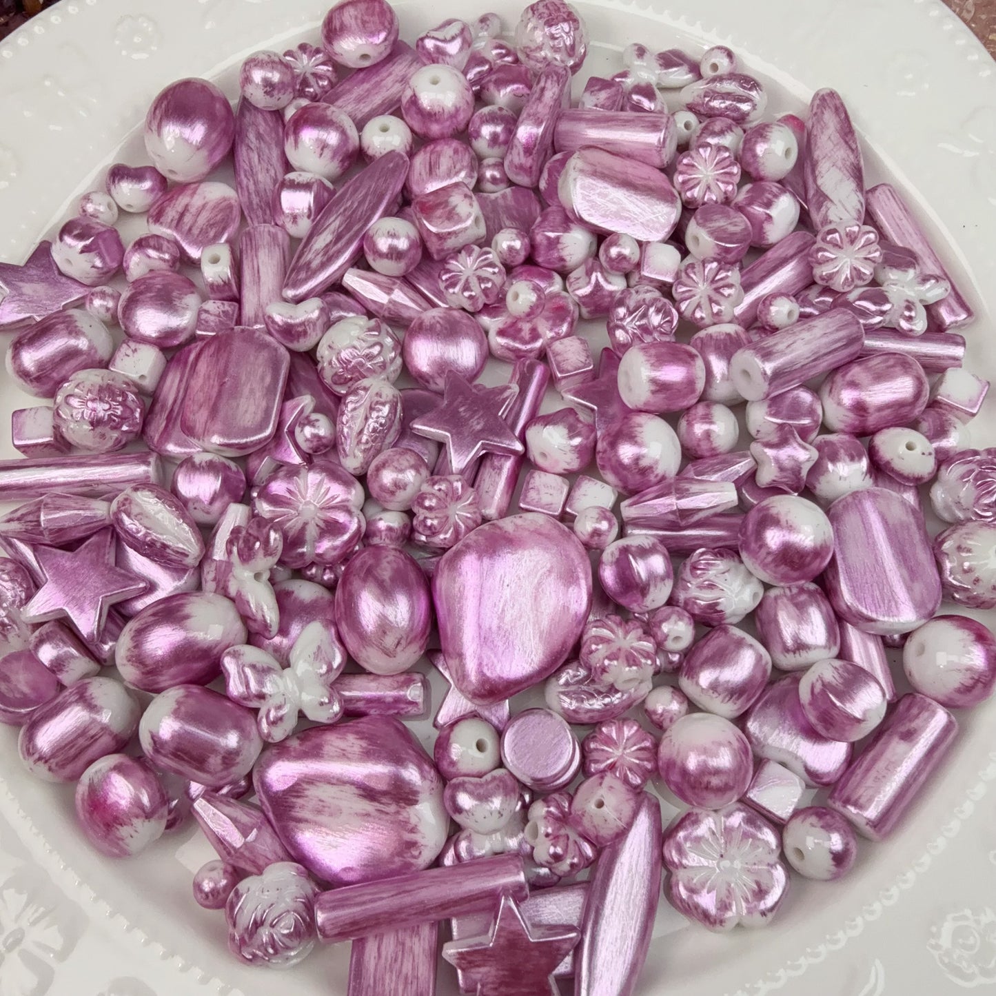 0 0今日新作 白ピンク アクリル混ぜ(1203)