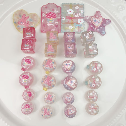 0 0今日新作 うさぎ＆きのこ＆お花夜光(0308)