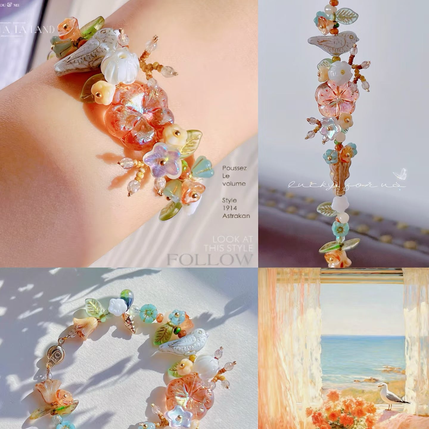 0 0今日新作 クリアガラスビーズ-ぷっくり金木犀(0108)