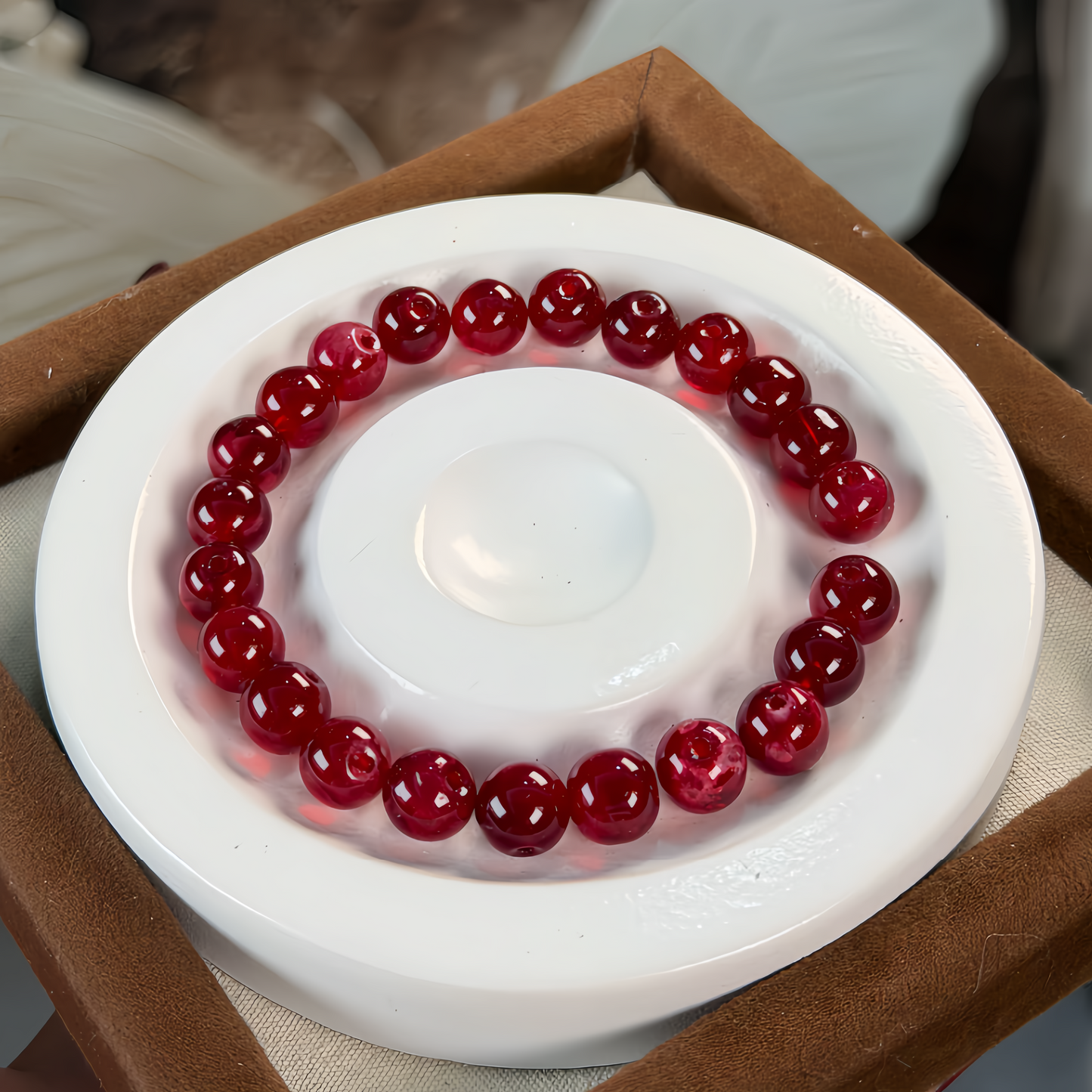 0 0今日新作 曇りラウンドガラスビーズ (0114)