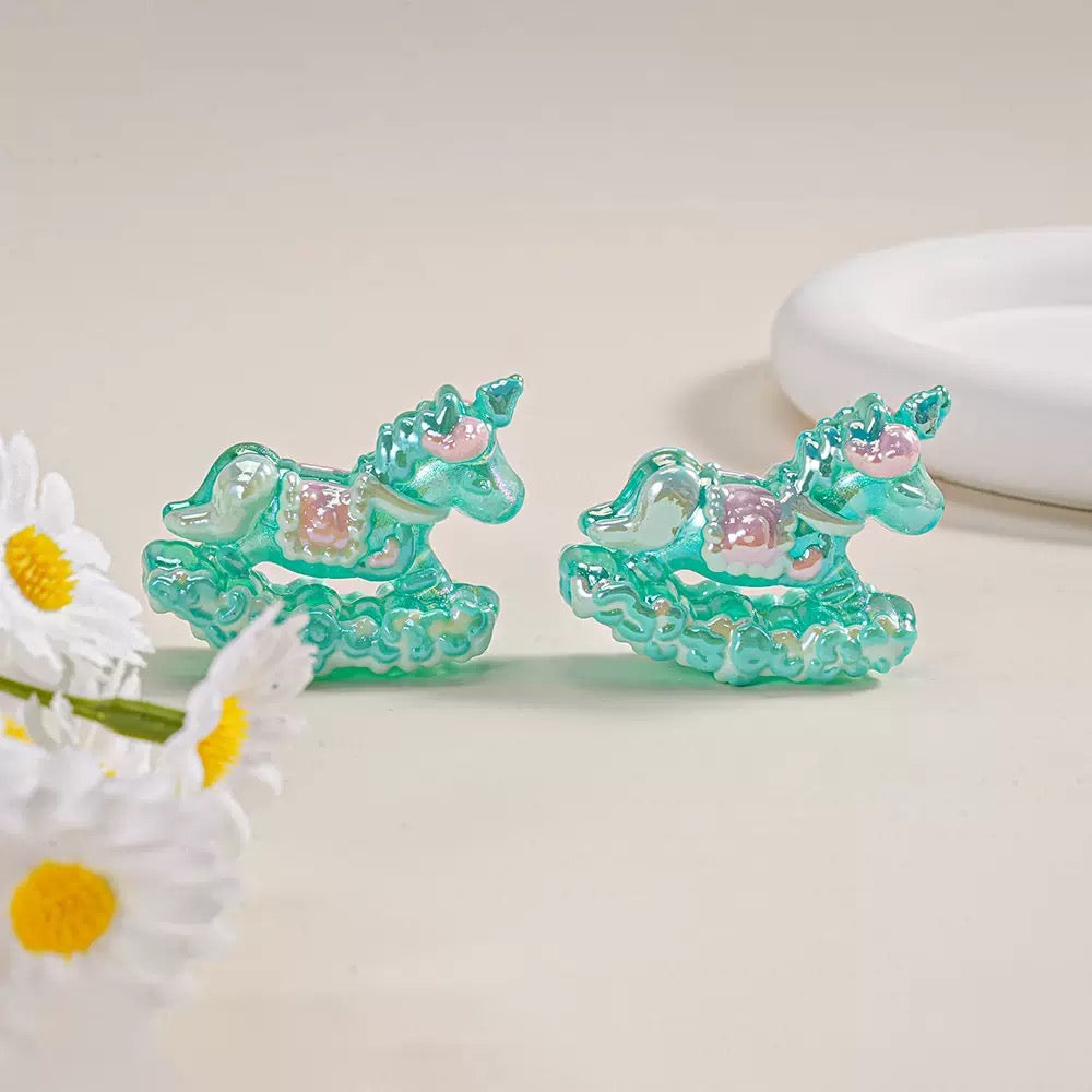 2-J 油絵手描きユニコーン 树脂（0606）