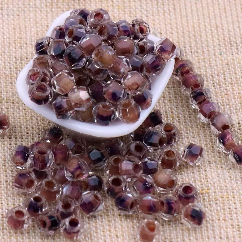 0 0今日新作 クリア水墨菱形カット シードビーズ チビビーズ(1223)