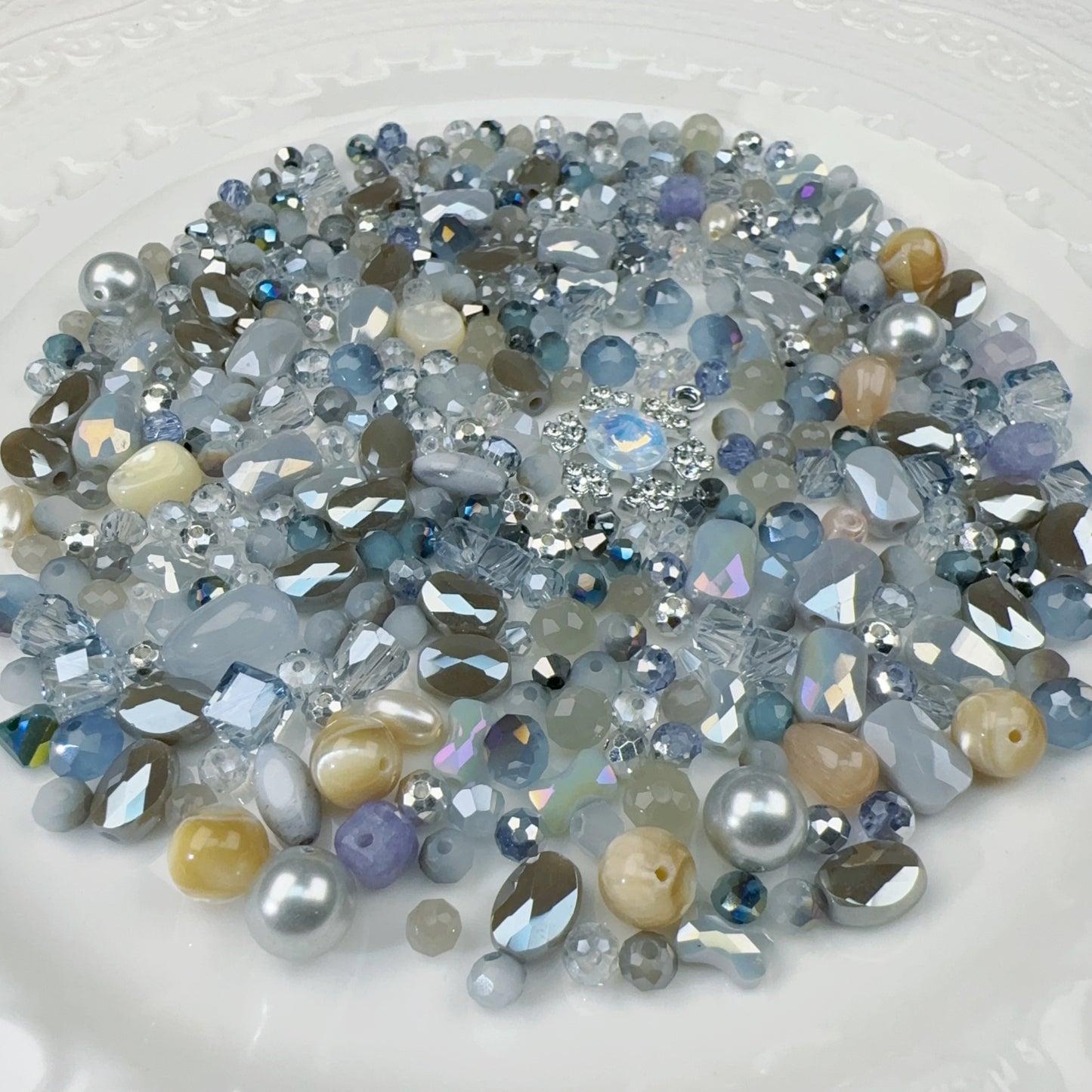 5-S Gray blue mixed small beads (0215)